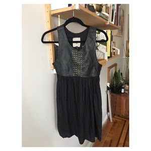 Leather baby doll dress